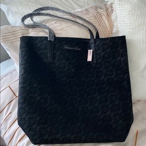 Victoria’s Secret Black Leather With Print Lace